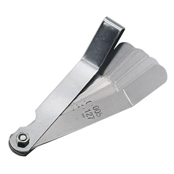 

Silver Feeler Gauge 16 Blades Metric / Inch 0.127-0.508mm Tool Precision Replace
