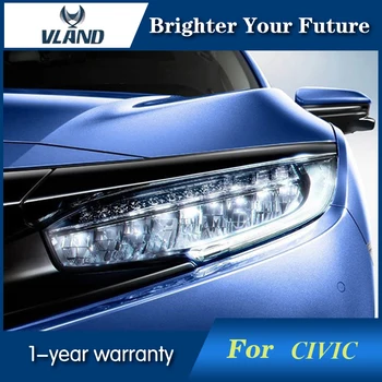 

Head Lamp For Honda Civic Headlights 2015-2017 Front Lamp DRL Lens Double Beam Full LED Turn Light