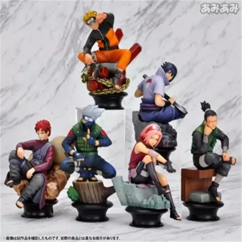 iron man toys Anime Naruto Figurine Model 7CM Sasuke Gaara Kakashi Haruno Sakura Action Figures Chess Statue Collectible Toys naruto toys