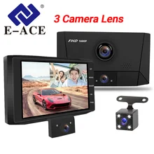 E-ACE B13 Автомобильный видеорегистратор 4,0 дюймов 1080P FHD Dash Cam 3 объектив камеры видео рекордер двойной объектив Авто регистратор с камерой заднего вида Dvrs