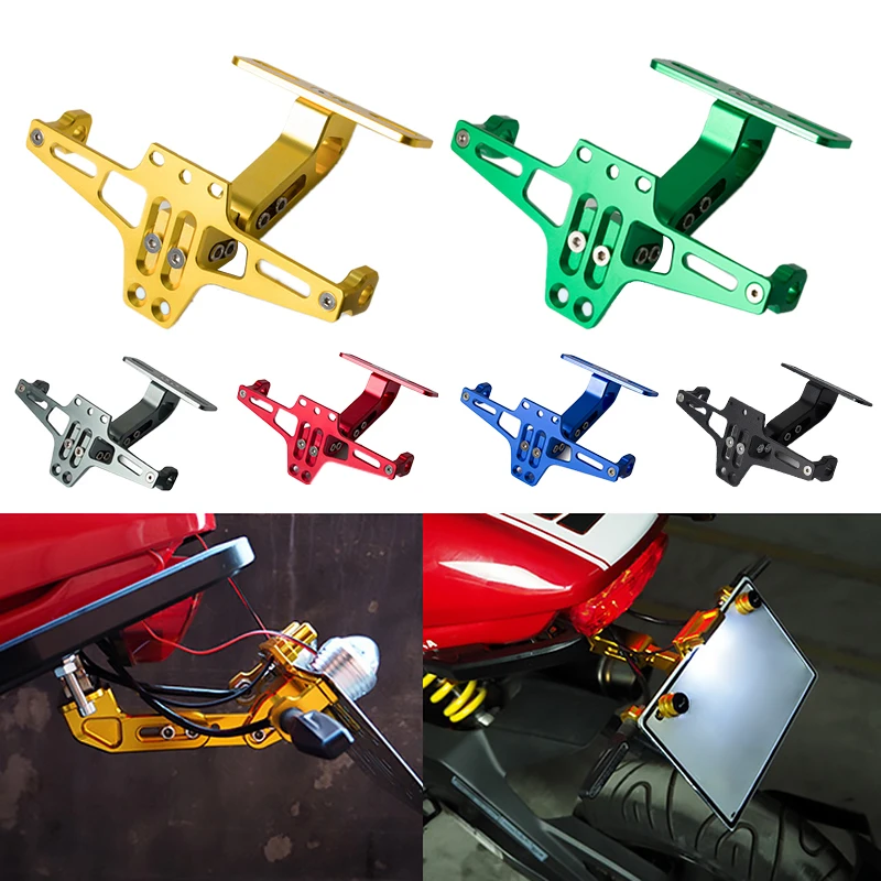 

New Motorcycle License Plate Mount Holder with Direction Signal Light Indicator Motobike Aircraft Rack Motorcycle Accessories