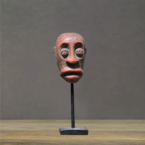 Африканская первобытная племенная маска статуя персонажа скульптура человек Статуэтка Современная Скандинавская кафе бар магазин одежды украшения ремесла