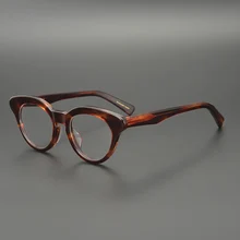 Винтажные очки кошачий глаз, женские ацетатные ретро круглые оптические очки в оправе при близорукости, оправы по рецепту, прозрачные линзы, очки Oculos