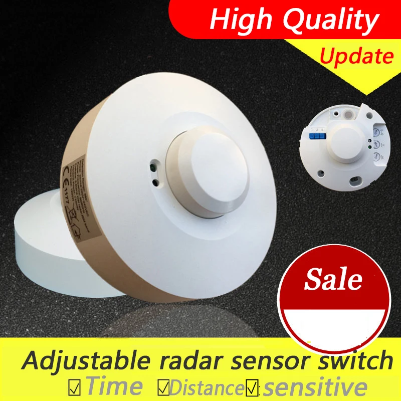 FREE Hot Sale 5.8GHz HF Systerm LED Microwave 360 Degree Radar Sensor Light Switch Ceiling light Occupancy Body Motion Detector (36)