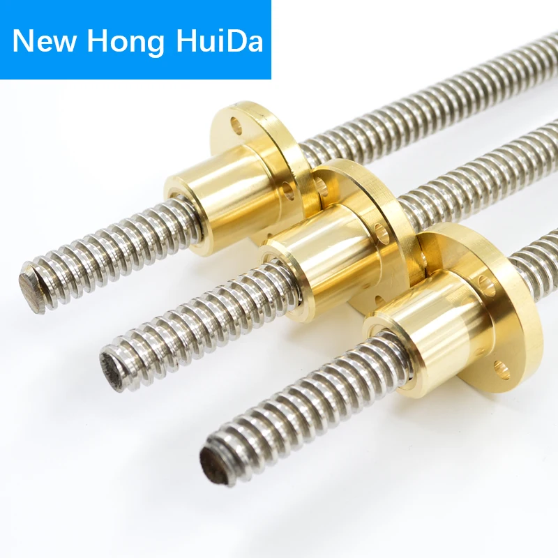 8mm Trapezoidal Lead Thread Screw Rod 100-400mm Length with Brass Nut 3D Printer 