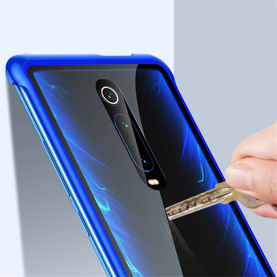 Для Red mi K20 Pro Чехол Pull-Plus металлическая рамка 9H закаленное стекло чехол противоударное покрытие для Xiaomi mi 9t mi 9T Coques Fundas Shell
