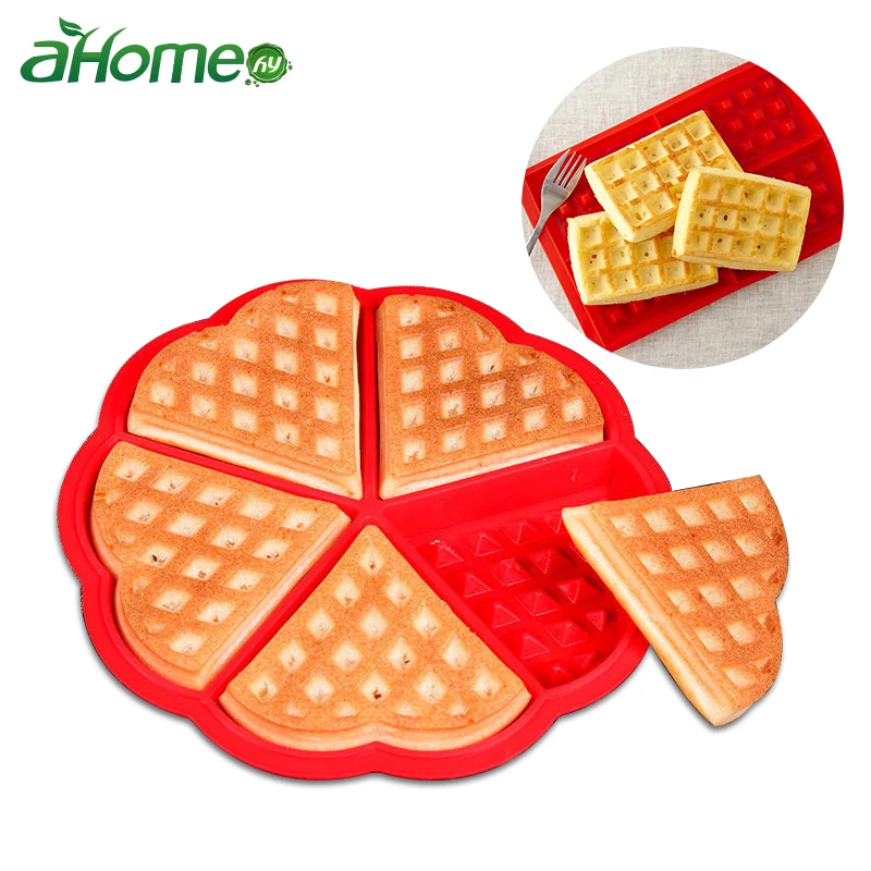 

Silicone waffle Molds Rectangle Heart Shape Baking Molds Kitchen Bake Tools Bakeware Chocolate Fondant Mold Ice Maker