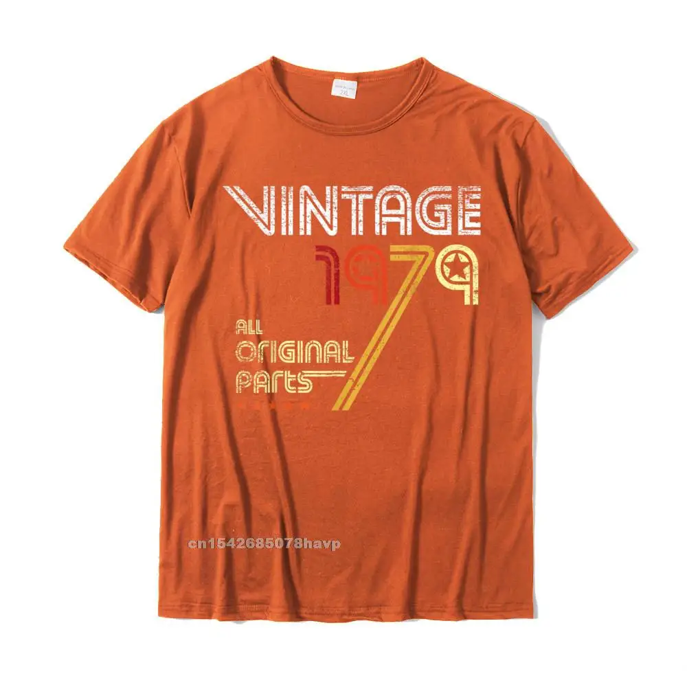 Custom Tops Tees Fashion Crewneck Custom Short Sleeve Pure Cotton Youth T-shirts Printed Tees Free Shipping 1979 Vintage 41st Birthday Retro Graphic Gift T-Shirt__1605. orange
