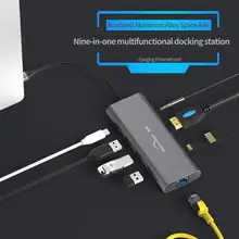 Новая 9 в 1 плата расширения type-c Расширительная Док-Станция HDMI HD 4k usb-хаб многофункциональный конвертер док-станция для ноутбука