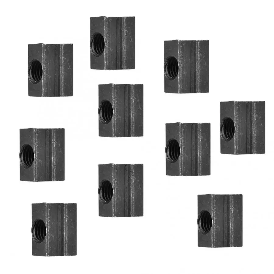 

10pcs/set T-Slot Nut Black Oxide Grade 8.8 Carbon Steel T-Nut Tapped Through