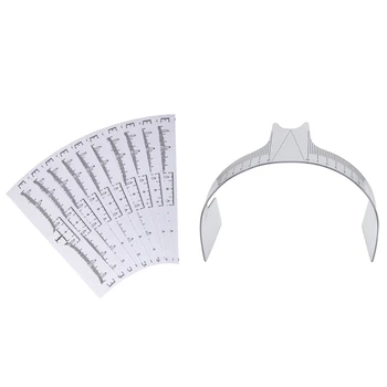 

1x Updated Eyebrow Care Template Shaper Ruler Measuring Tool & 100 Pcs Eyebrows Ruler Adhesive Eyebrow Grooming Shaper