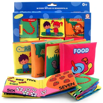 

6Pcs Baby Cognition Fabric Book Intelligence Development Animal Cloth Book Learning Activity Toys for Kids Baby Educational Toys