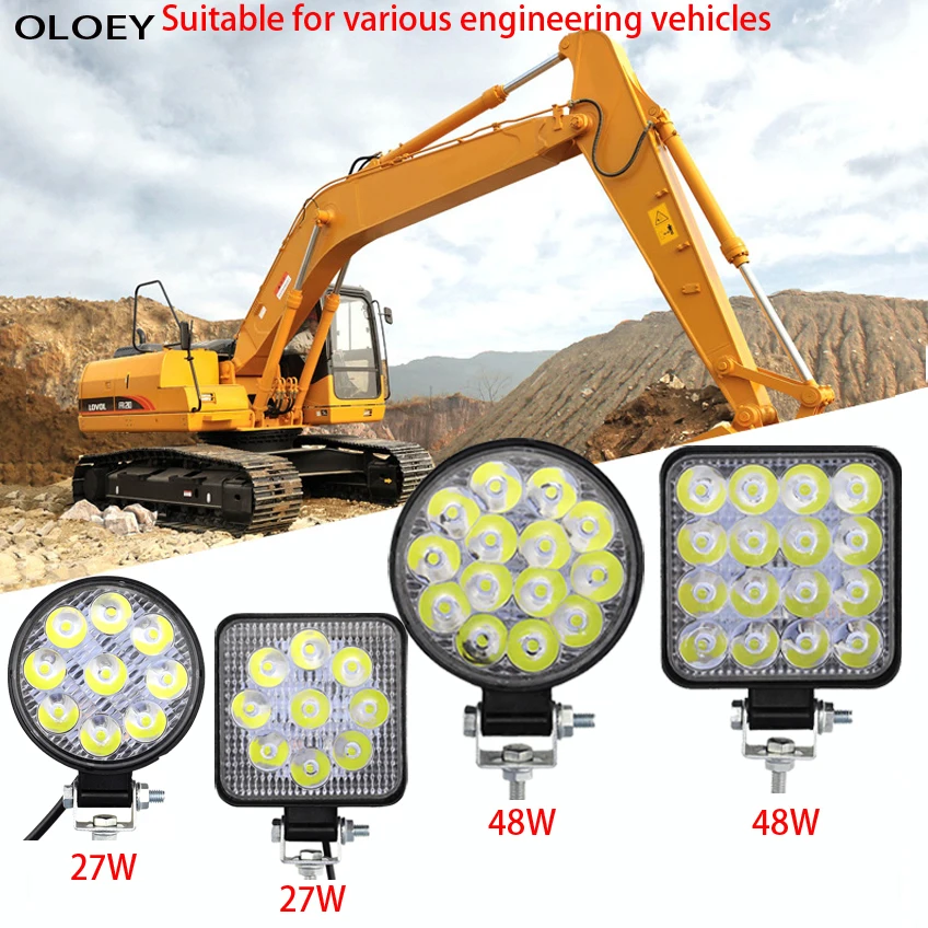 

SUV LED Work Light High Power Engineering Car Headlight 48W LED front Spotlight 12V Car LED Searchlight For truck work vehicle