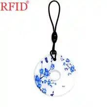 UID S50 1K 13,56 Mhz сменный перезаписываемый NFC значок цепочки для ключей, бирки RFID Круговой клей водонепроницаемый брелок IC Card 1