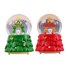 Светящаяся музыкальная шкатулка Рождественская музыкальная шкатулка в виде хрустального шара с маленькой снежинкой Рождественский год День рождения свадебный подарок стеклянная музыкальная шкатулка