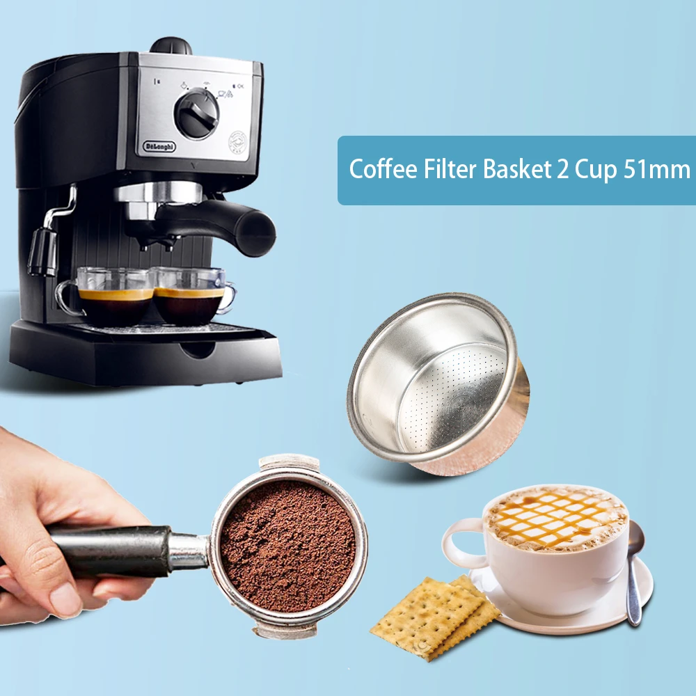 NEU nicht unter Druck Kaffee Filter Korb Edelstahl Maschine 1 Tassen 51mm 