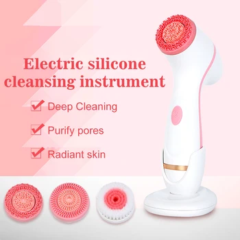 

Facial Cleansing Brush Ultrasonic Vibration Face Spin Brush Set Facial Spa System For Skin Deep Cleaning Remove Blackhead Set