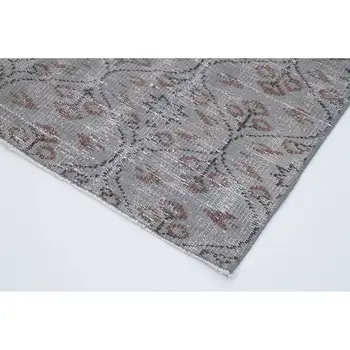 

70x268 Cm Grey Handmade Overdyed Runner Rug-2x9 Ft