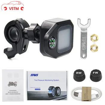 

Tire Pressure Monitoring System Solar Motorcycle TPMS with Compass Tire Pressure Monitoring System Motorcycle Tyre Alarm