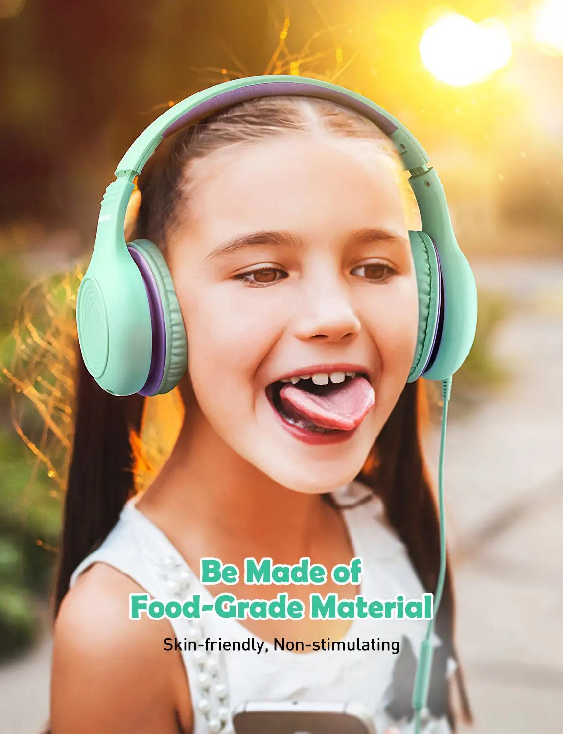 Mpow CH6S Cute Kids Headsets Foldable Over Ear Headphones with 85dB Volume Limited Hearing Protection Headphones With Microphone