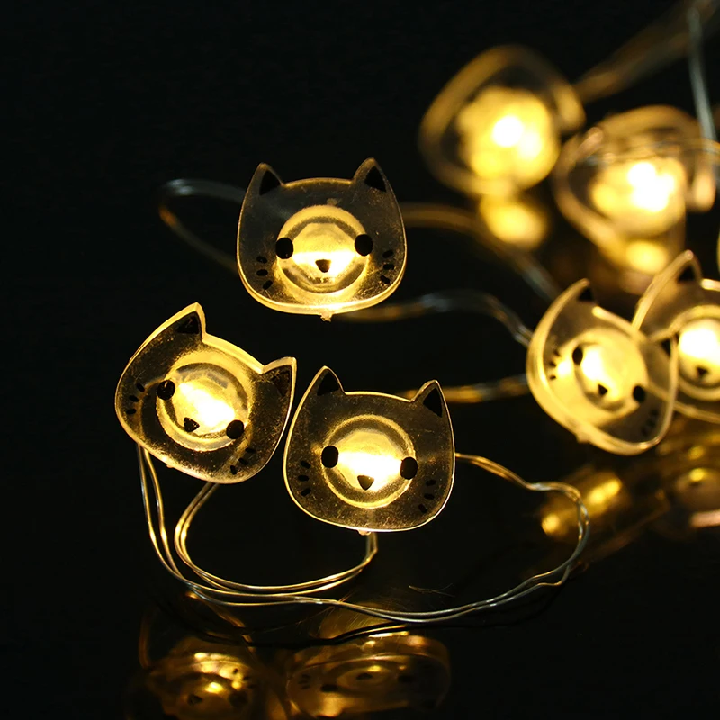 Glow Party Supplies Battery Operated LED String LampCat Shape 20 LED Fairy Lights Xmas Party Wedding Christmas Decoration