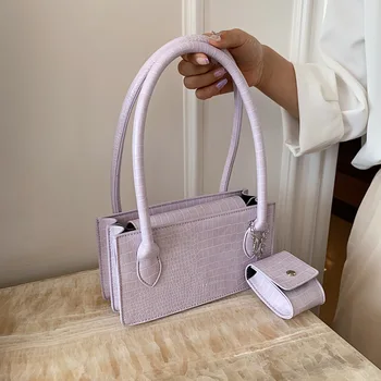 

Women Shoulder bag 2 in 1 Bag set 2020 Hot New Trendy Fashion Zipper Shoulder Bag Brand Alligator Simple Handbag and purse