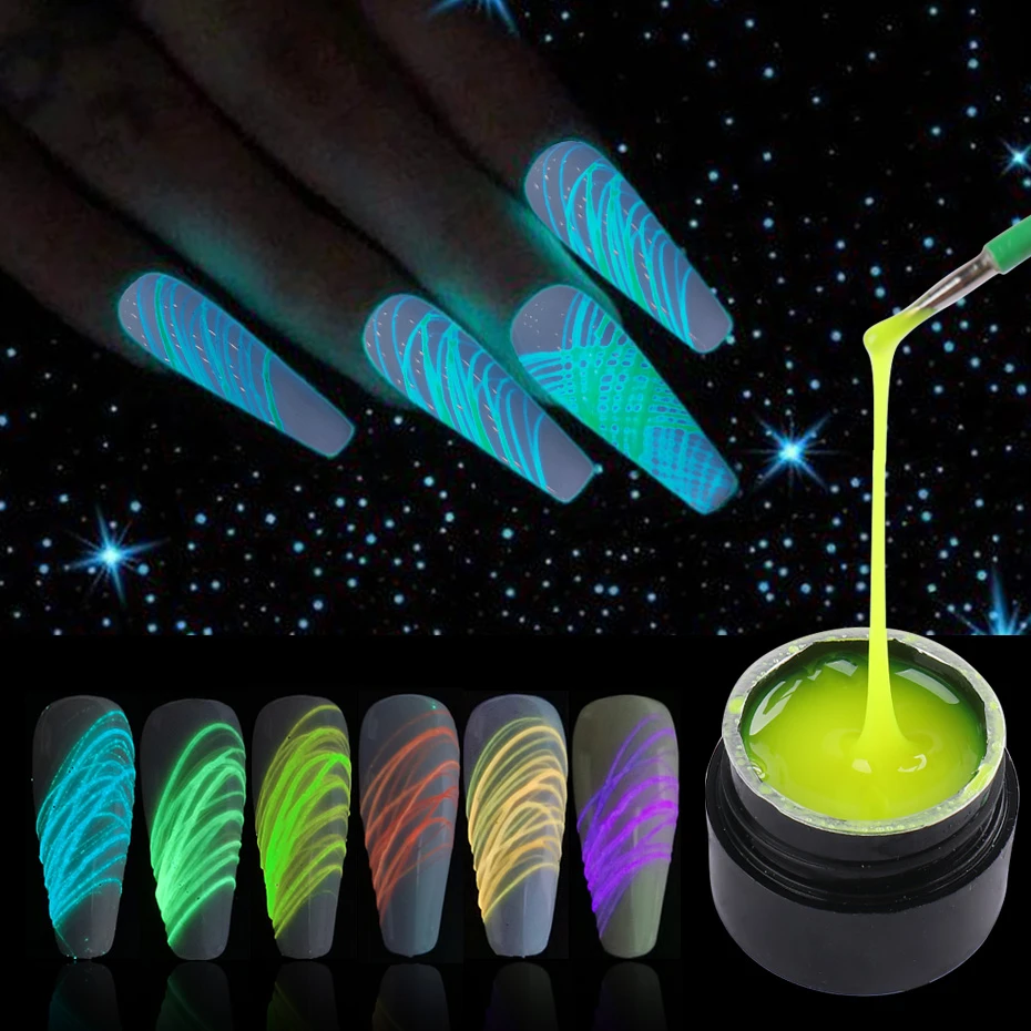 5ml Luminous Nail Spider Gel Glowing In the Dark Fluorescent Neon Drawing  Web Wire Line Nail Art UV Gel Polish Manicure TR1840 1|Nail Gel| -  AliExpress