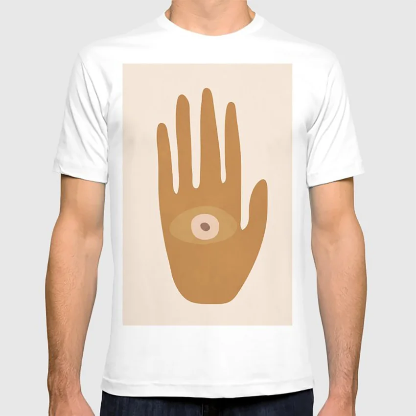 Футболка с надписью «hamsa hand», дизайн «ilustration», «hamsa hand», «Мандала» в богемном стиле для йоги, дзен, сглаза, цвет