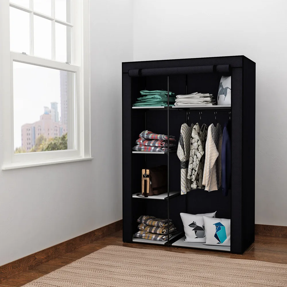 

Amazon Hot Selling Cloth Wardrobe Steel Tube Rough Reinforced Simple Wardrobe Assembly Wardrobe Economical Cross Border