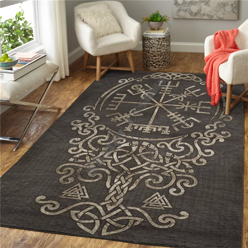 

Viking Tattoo 3D Printed Carpet Mat for Living Room Doormat Flannel Print Bedroom Non-slip Floor Rug 02