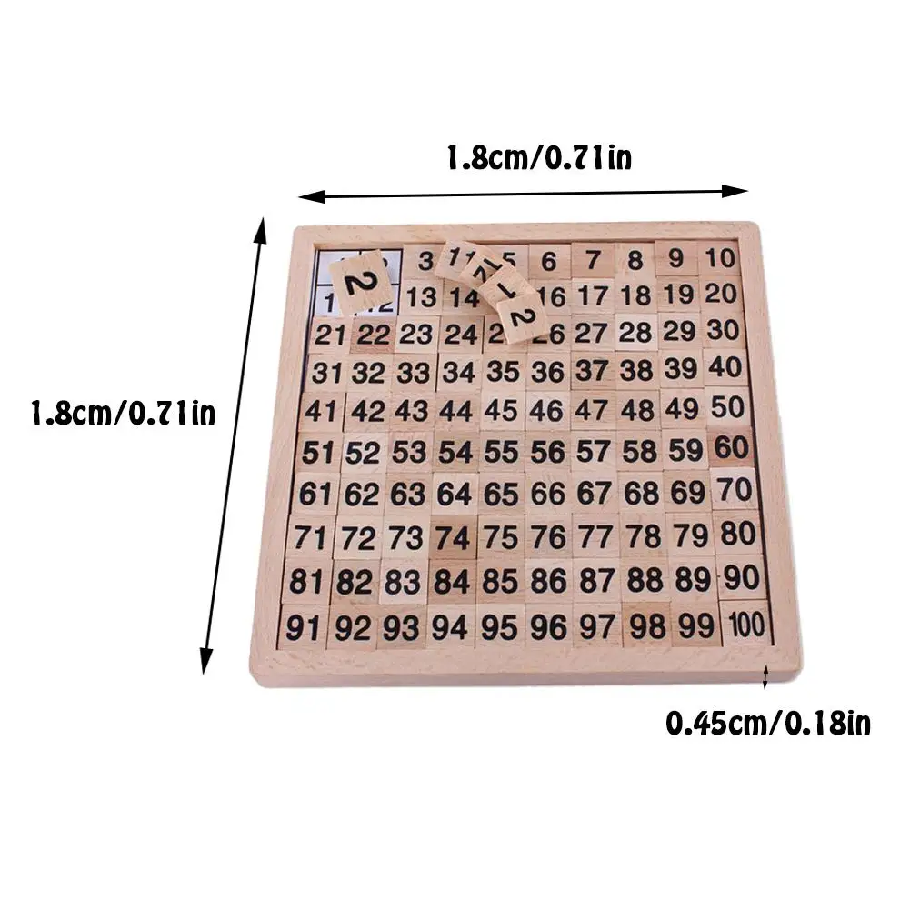  Kids Learning Board Teaching Toy Elm 1-100 Digital Continuous Board Enlightenment Children Early Ed - 4000079635112