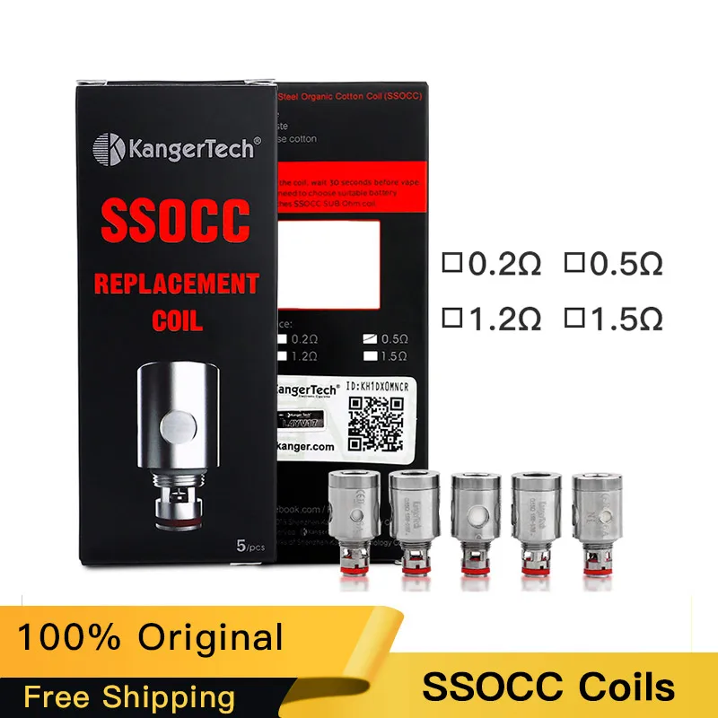 100% оригинал kanger ssocc катушки Fit Kangertech распылитель с катушкой Мини Топ заполнения