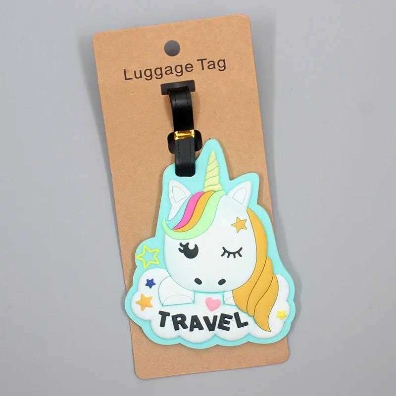 Travel Accessories Beautiful Rainbow Luggage Tag Silica Gel Suitcase ID Addres Holder Baggage Boarding Tag Portable Label 4
