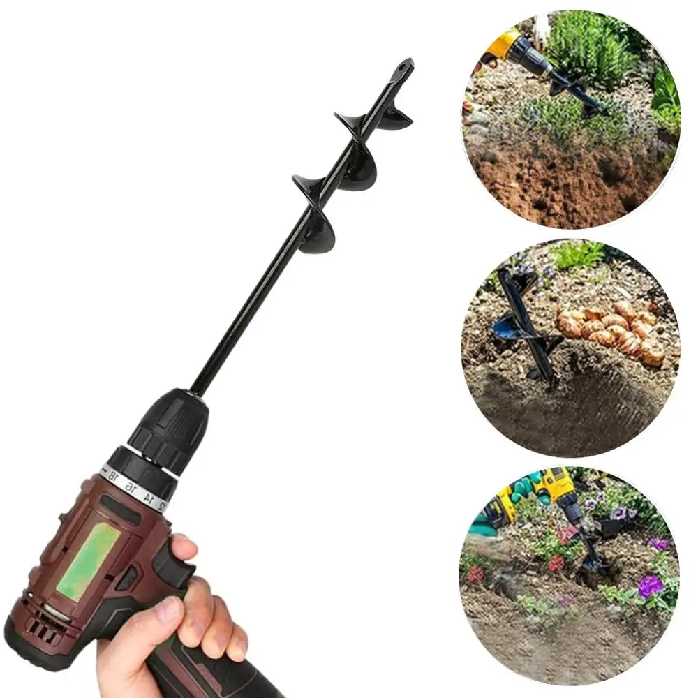 

Garden Spiral Drill Bit Set Non-Slip Loose Soil Hex Drive Shaft Drill Post Soil Cultivator Planting Hole Digger Tool