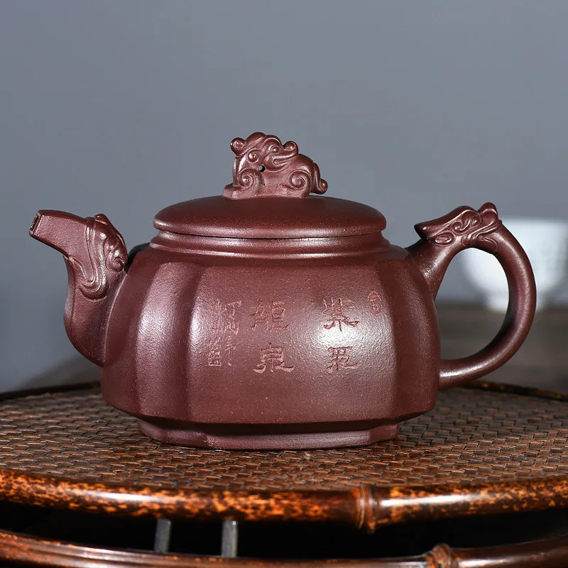 

masters all hand undressed ore clear dwarf dragon statue of of bottom chamfer pot of 330 cc sifang zisha teapot tea set