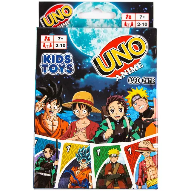UNO Anime Naruto One Piece Dragon Ball Z Demon Slayer Puzzle Games Cards Family Funny Entertainment Board Game Fun Poker Toys Luffy