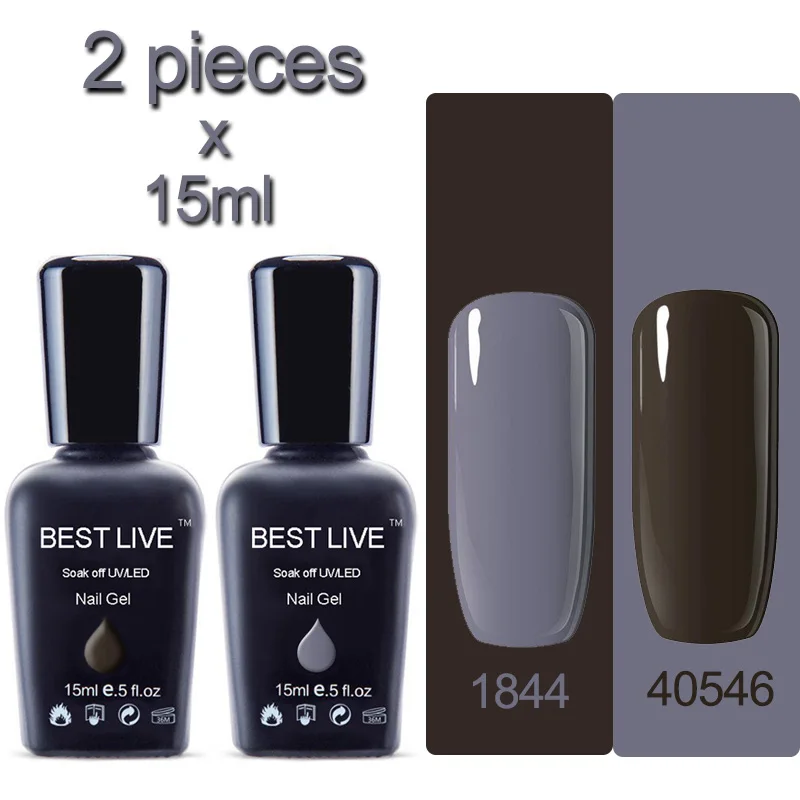 Lot5 Лучший Лайв 2 бутылки/лот УФ-гель для ногтей 15 мл замачиваемый УФ и Светодиодный УФ-гель для ногтей УФ-дизайн ногтей маникюр DIY гель для ногтей цветное покрытие - Цвет: Lot5