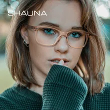 SHAUNA гвозди в стиле ретро прямоугольник TR90 оптические очки рамки для женщин Весна Шарнир регулируемый нержавеющая сталь проволока рука