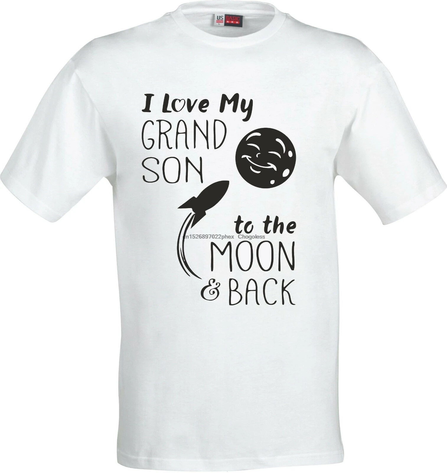 Футболка с надписью I LOVE MY GRANDSON TO THE MOON AND BACK смешной юмор подарок на рождевечерние |