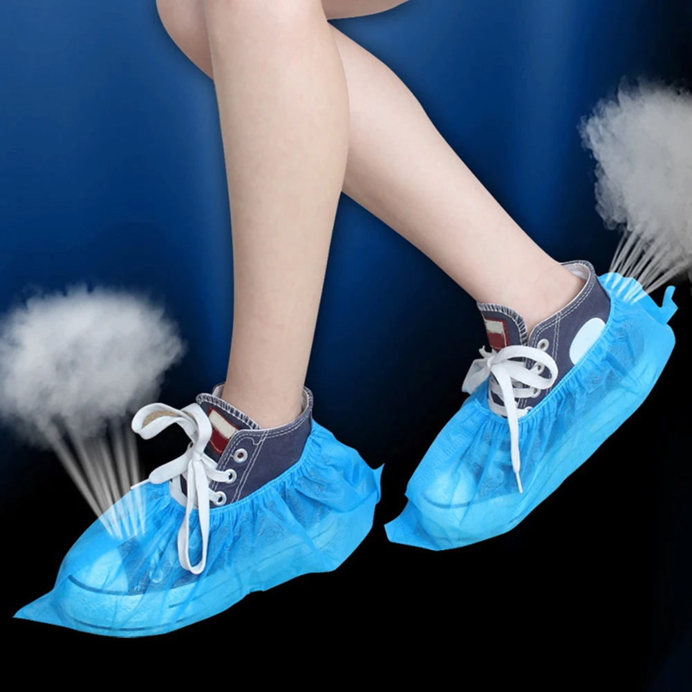 100 шт./компл. Пластик Водонепроницаемый одноразовые бахилы дождливый день