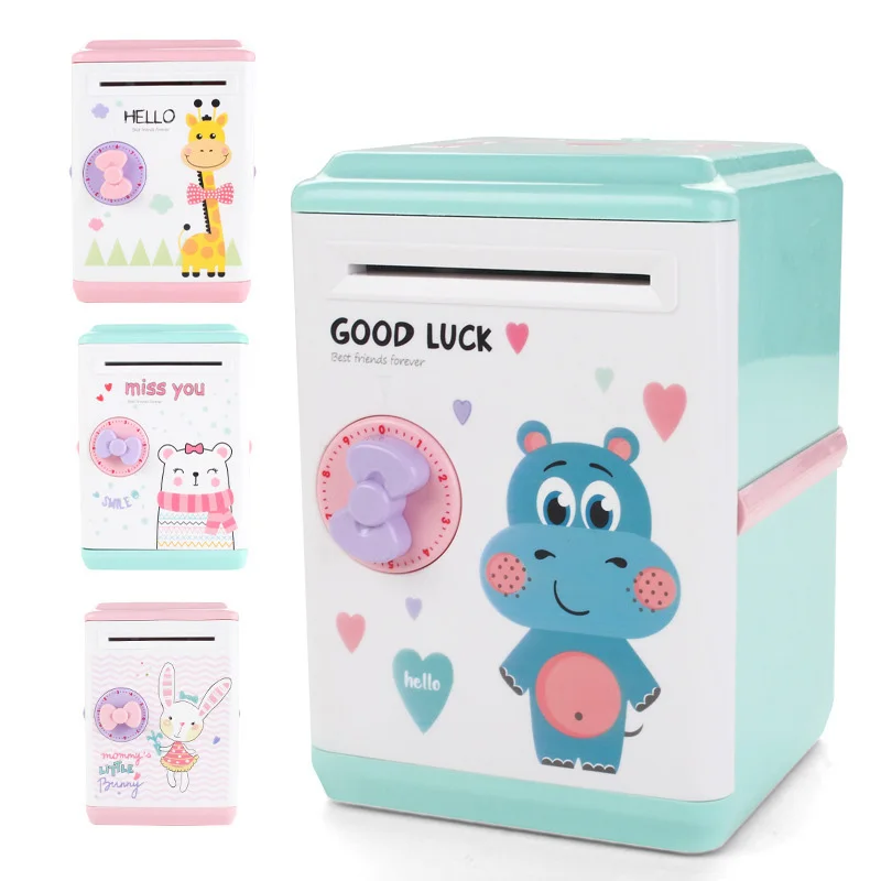 Halloween gift Children Smart Portable Money Box Electronic Piggy Bank Fingerprint ATM Password Coin Money Saving Bank Safe Box