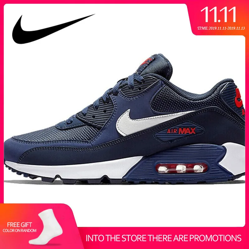 

Original Authentic NIKE AIR MAX 90 ESSENTIAL Men's Running Shoes Sneakers Ventilation Comfortable Lace-UP 2019 New 537384-129