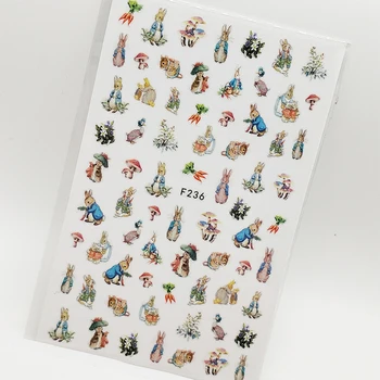 

2pcs Nail Sticker 3D Cartoon Rabbit Mushroom Nail Art Decorations Stickers for Nails Foil Decoraciones Manicure Accessories Tips