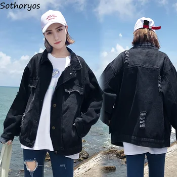 

Jackets Women Single Breasted Harajuku Hole Pockets Solid Trendy Jacket Womens Simple Retro Koeran Style Coat Student Cute Coats