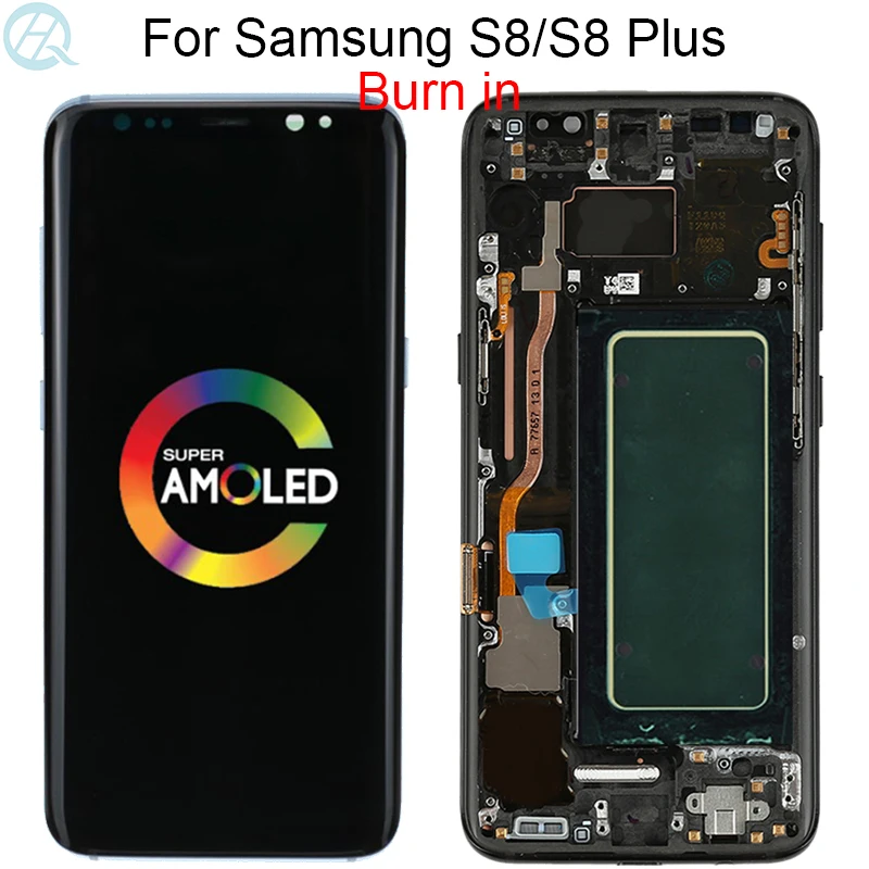 Оригинальный Для Samsung Galaxy S8 LCD с рамкой Super Amoled G950F G950U сенсорный экран Plus G955F G955U в