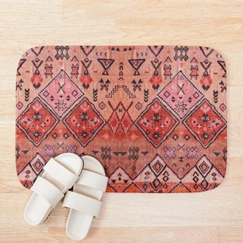 

Boho Farmhouse Stylish Oriental Traditional Moroccan Style Artwork Bath Mat