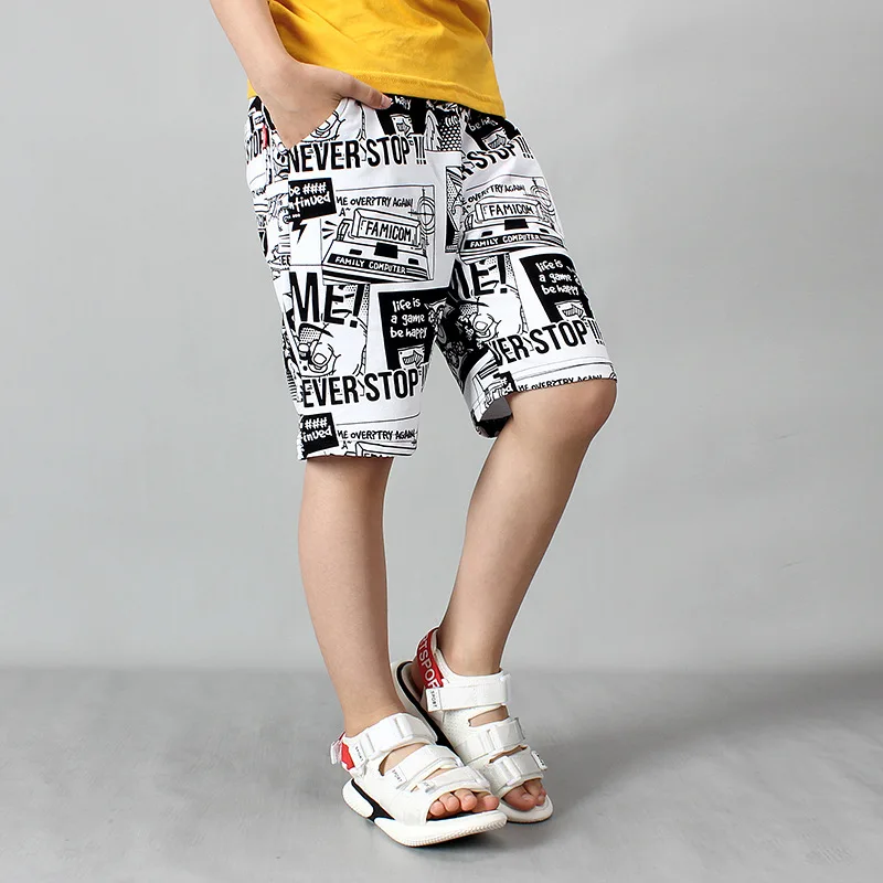 Шорты пляжные для мальчиков 4 14 лет Спортивная повседневная одежда с мультяшным