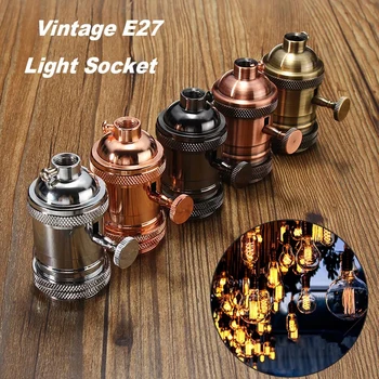 

Universal Lamp Holder E27 with Switch Decoration LED Light Modern Bulb Holder Black Cable Cord Plug Home Light Holder