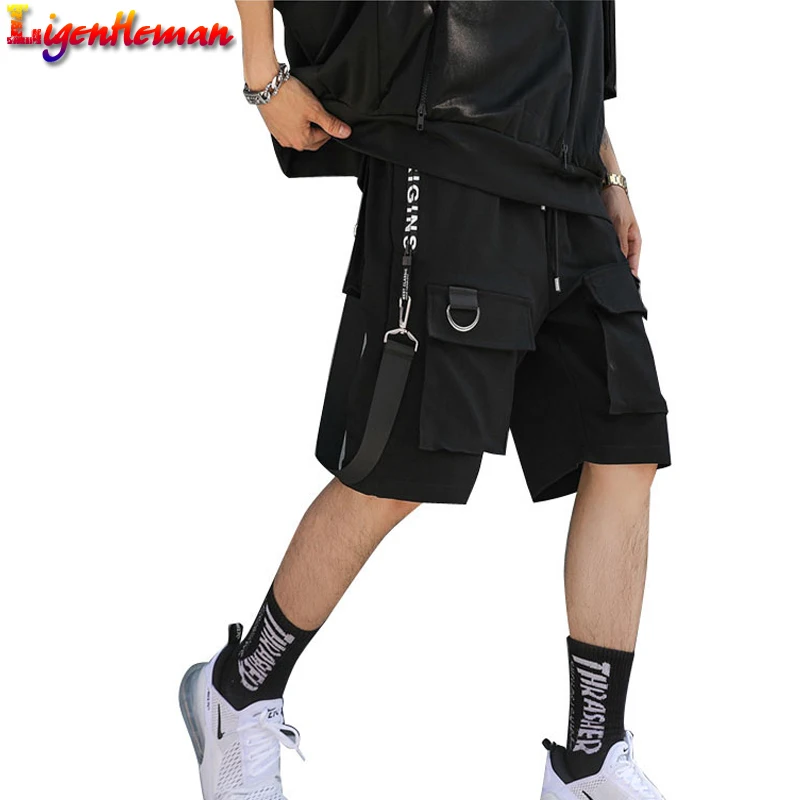 Повседневные короткие шорты для бега новые летние мужские шорты Карго с несколькими карманами уличная панк хип хоп Прямая ZK931