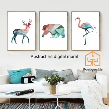

European wall art painting abstract animal painting canvas oil painting mural oil painting digital poster decorative painting